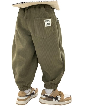 Παντελόνι από κοτλέ για αγόρια, όλα σε ένα, βελούδινα ρούχα για το φθινόπωρο και τον χειμώνα 2025, νέα παιδικά casual παντελόνια για μπαμπά, ζεστά παντελόνια με φλις επένδυση