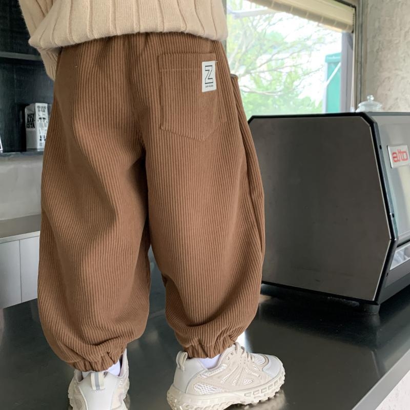 Poiste kordvelvetist püksid, kõik-ühes sametist sügis- ja talveriided 2025. aasta uued laste vabaaja isapüksid, fliisvoodriga soojad püksid