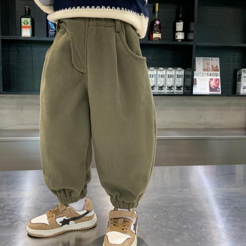 Poiste kordvelvetist püksid, kõik-ühes sametist sügis- ja talveriided 2025. aasta uued laste vabaaja isapüksid, fliisvoodriga soojad püksid