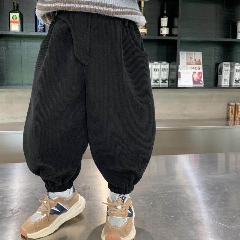 Poiste kordvelvetist püksid, kõik-ühes sametist sügis- ja talveriided 2025. aasta uued laste vabaaja isapüksid, fliisvoodriga soojad püksid