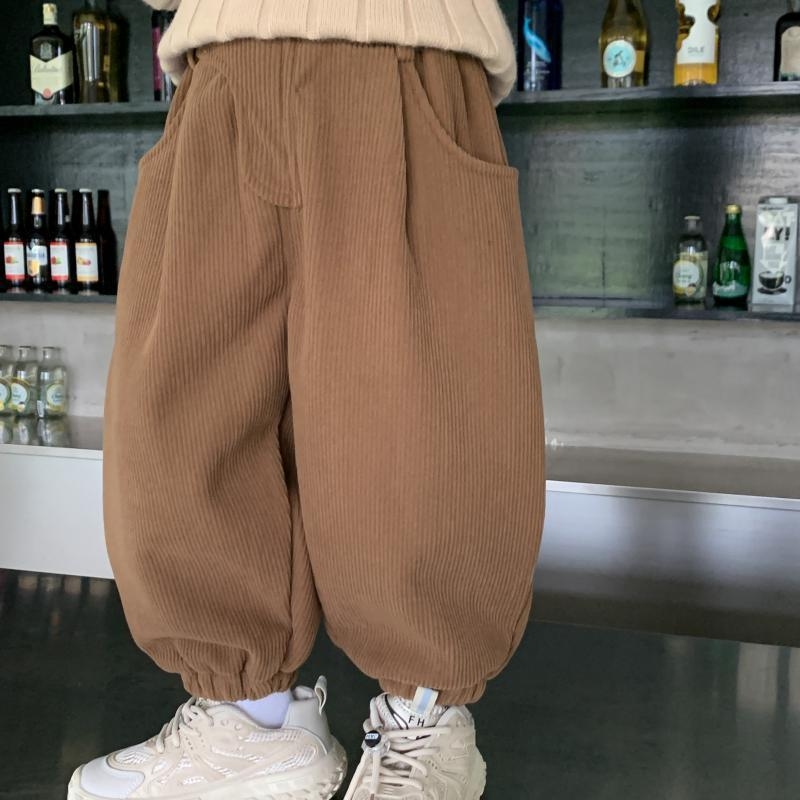 Poiste kordvelvetist püksid, kõik-ühes sametist sügis- ja talveriided 2025. aasta uued laste vabaaja isapüksid, fliisvoodriga soojad püksid