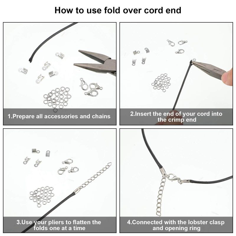 450-osaline ehete valmistamise tarvikute komplekt, kokkupandav nööri otsakork, lokkis ots, hüpperõnga ühendus, homaari pandla