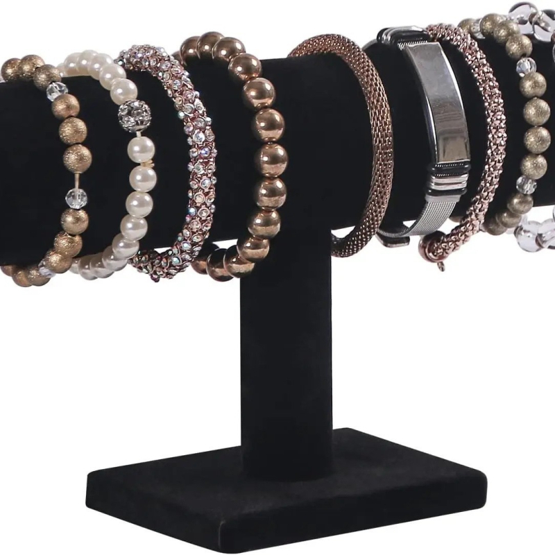 Flanelinis viensluoksnis ir dvisluoksnis apyrankių stovas papuošalams papuošalų demonstravimo stovas laikrodžių apyrankių stovas apyrankių laikymo lentynėlė