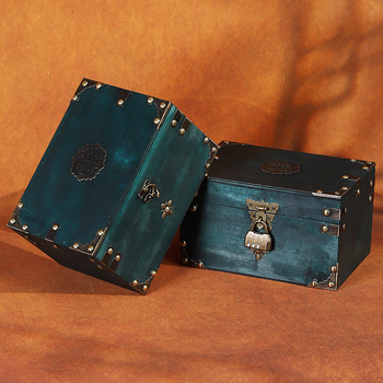 Ρετρό Ξύλινο Κουτί Αποθήκευσης Επιτραπέζιου Χώρου με Κλείδωμα Ξύλινο Κουτί Οικιακά Διάφορα Αποθηκευτικά Στολίδια Φωτογραφίας Νοσταλγικά Στολίδια