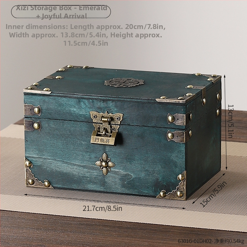 Retro puidust lukustatav lauakonksuga hoiukarp, puidust kast, majapidamistarvete hoiustamine, fotorekvisiidid, nostalgilised kaunistused