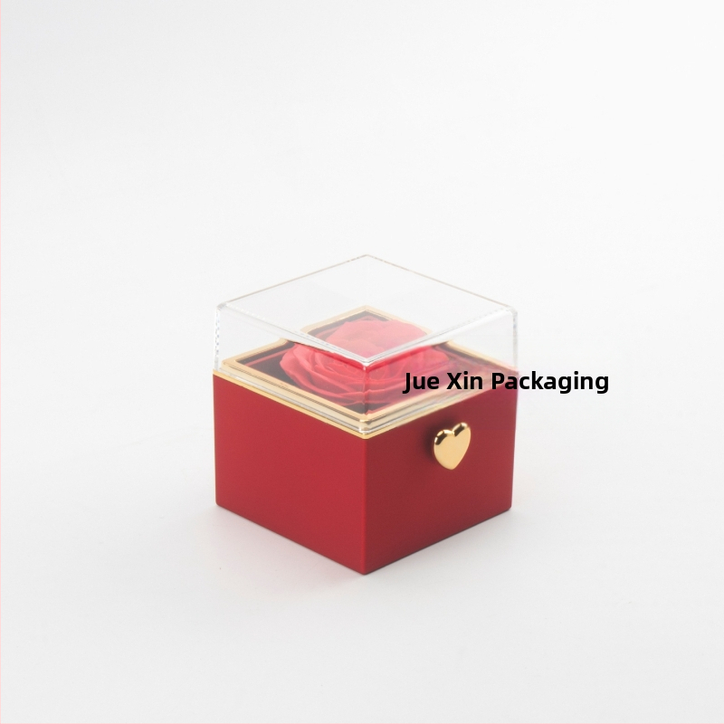 Vienkārša, viegla, grezna, automātiski rotējoša mūžīgās rozes gredzena kaklarota, dāvanu kastīte Valentīndienai, izsmalcināta kaklarota, dāvanu kastīte, dāvanu maisiņš