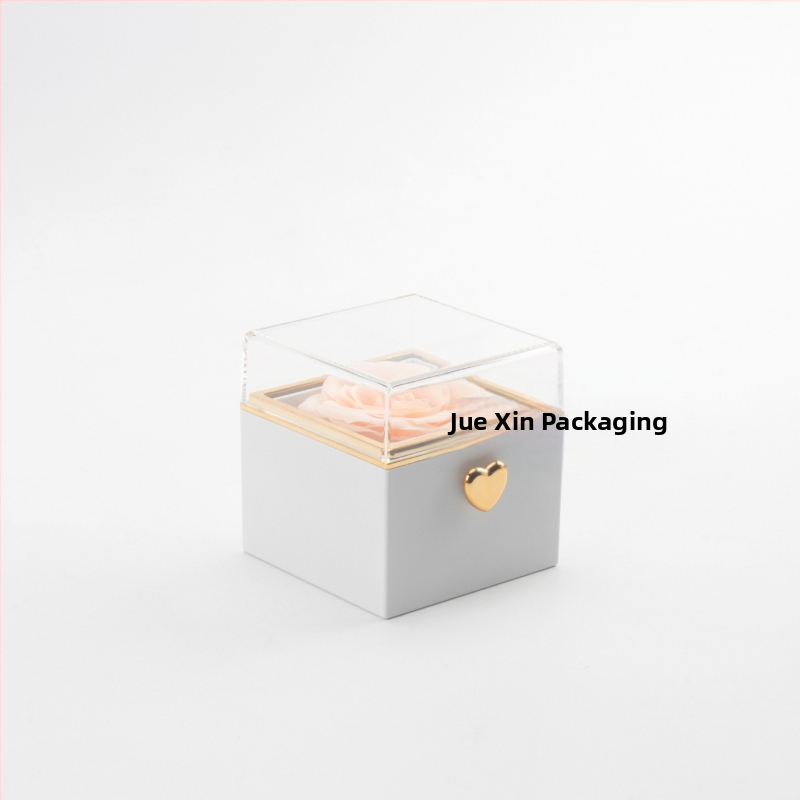 Vienkārša, viegla, grezna, automātiski rotējoša mūžīgās rozes gredzena kaklarota, dāvanu kastīte Valentīndienai, izsmalcināta kaklarota, dāvanu kastīte, dāvanu maisiņš