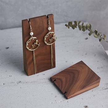 Σκουλαρίκια υψηλής ποιότητας από καρυδιά, σκουλαρίκια, βάση από μασίφ ξύλο, εμπορικό κέντρο, απλή βάση για σκοποβολή, περίπτερο κοσμημάτων