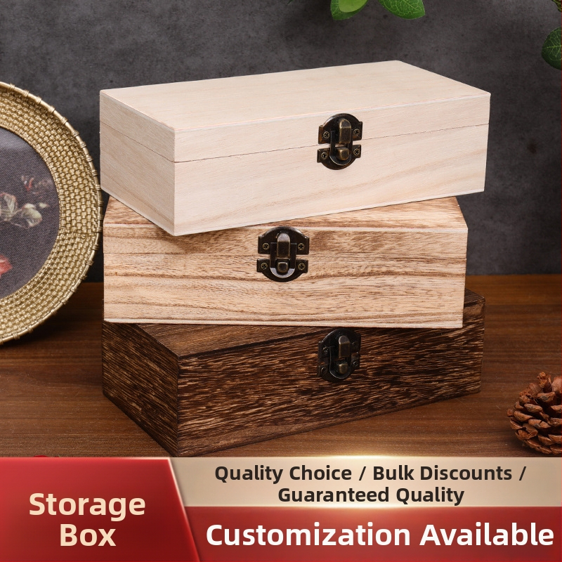 Jauna stila Tung koka taisnstūrveida koka uzglabāšanas kaste Retro koka kaste Dāvanu iepakojuma kaste Flip tipa koka kastes apstrāde