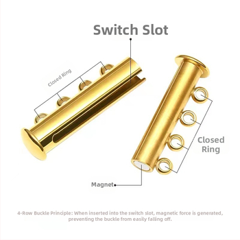 Roostevabast terasest ühendus kaherealine fikseeritud pandlaga risti äärega kaherealine käevõru pandlaga magnetilise pandlaga pärlkaelakee ühendus fikseeritud pandlaga