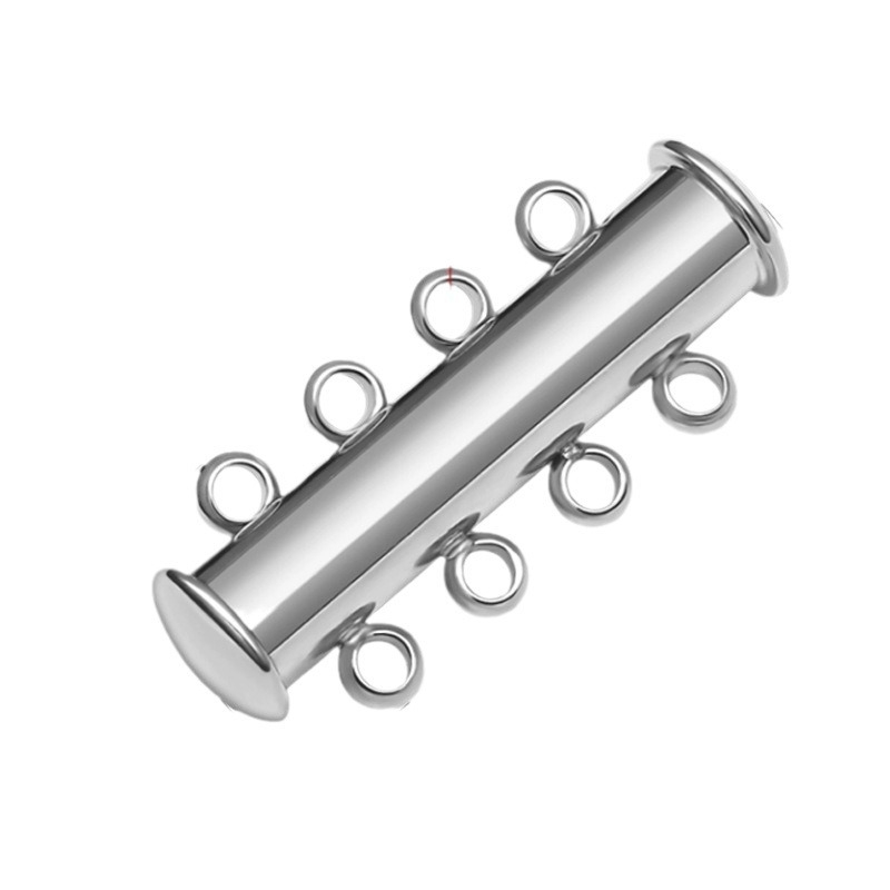 Roostevabast terasest ühendus kaherealine fikseeritud pandlaga risti äärega kaherealine käevõru pandlaga magnetilise pandlaga pärlkaelakee ühendus fikseeritud pandlaga