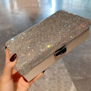 Kerge luksuslik ruudukujuline ehtekarp, kõrge värviväärtus, suure mahutavusega multifunktsionaalne sõrmuste kõrvarõngaste kaelakee hoiukarp, trendikas Euroopa ja Ameerika väliskaubandus