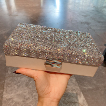 Kerge luksuslik ruudukujuline ehtekarp, kõrge värviväärtus, suure mahutavusega multifunktsionaalne sõrmuste kõrvarõngaste kaelakee hoiukarp, trendikas Euroopa ja Ameerika väliskaubandus