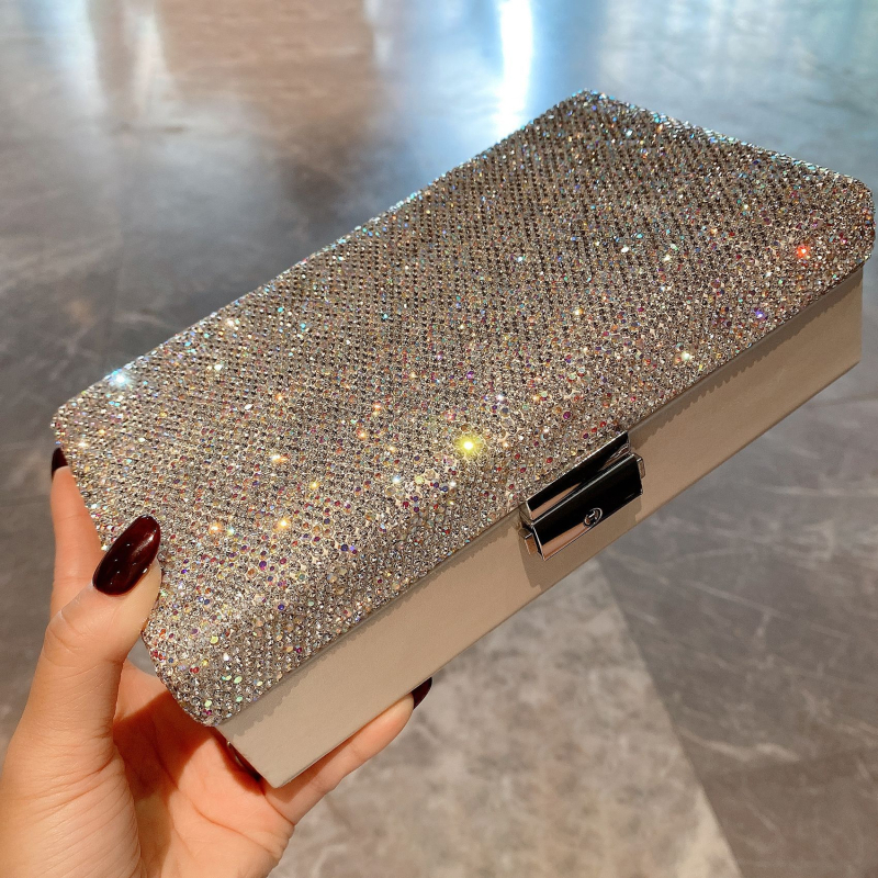 Kerge luksuslik ruudukujuline ehtekarp, kõrge värviväärtus, suure mahutavusega multifunktsionaalne sõrmuste kõrvarõngaste kaelakee hoiukarp, trendikas Euroopa ja Ameerika väliskaubandus