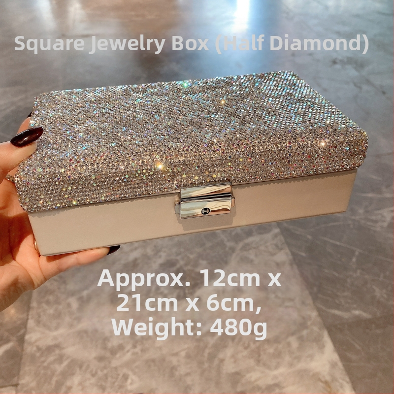 Kerge luksuslik ruudukujuline ehtekarp, kõrge värviväärtus, suure mahutavusega multifunktsionaalne sõrmuste kõrvarõngaste kaelakee hoiukarp, trendikas Euroopa ja Ameerika väliskaubandus