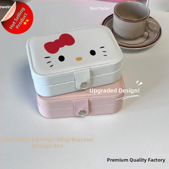 Προηγμένα Φορητά Σκουλαρίκια, Σκουλαρίκια, Κουτί Κοσμημάτων, Κολιέ, Δαχτυλίδι, Κουτί Αποθήκευσης Κοσμημάτων Μεγάλης Χωρητικότητας, Ταξιδιωτικό Hellokitty