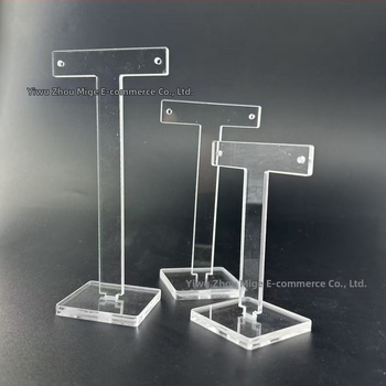Ehete vitriin mustvalge läbipaistev akrüülist T-kujuline kõrvarõngaste vitriin, tippkvaliteediga akrüülist kõrvarõngaste vitriin
