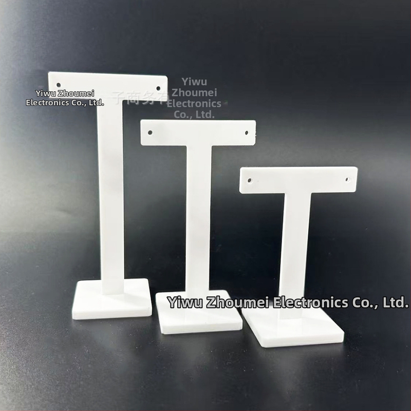 Ehete vitriin mustvalge läbipaistev akrüülist T-kujuline kõrvarõngaste vitriin, tippkvaliteediga akrüülist kõrvarõngaste vitriin