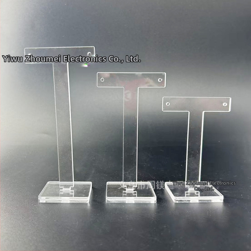 Ehete vitriin mustvalge läbipaistev akrüülist T-kujuline kõrvarõngaste vitriin, tippkvaliteediga akrüülist kõrvarõngaste vitriin