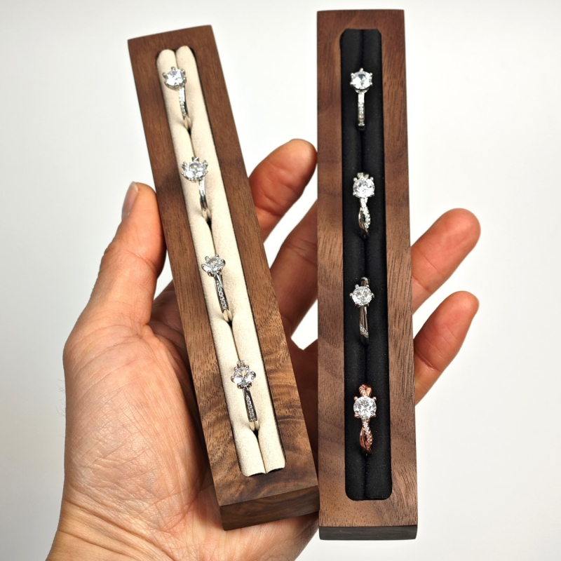 Garš bāra letes dekors, displeja aksesuāri, gredzens, auskari ar auskariem, rotaslietu glabāšanas paplāte, rotaslietu plaukts, valriekstu rotaslietu displejs