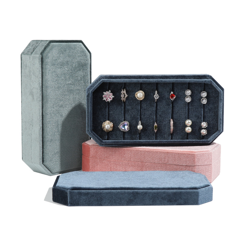 Aksominė papuošalų laikymo dėžutė, žiedų, auskarų dėžutė, kelių žiedų laikymo plokštelė, papuošalų demonstravimo auskarų laikymo dėžutė, didmeninė prekyba