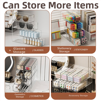 Z1032 Κουτί αποθήκευσης γυαλιών διασυνοριακής χρήσης Ακρυλικό πολυστρωματικό συρτάρι γραφείου τύπου ηλίου, βιτρίνα γυαλιών ηλίου, ανθεκτική στη σκόνη, ράφι αποθήκευσης