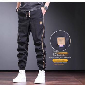 Nyári vékony, lezser nadrág, férfi divatos, márkás, niche dizájnú sportleggings, 2025-ös új, sokoldalú fekete férfi nadrág