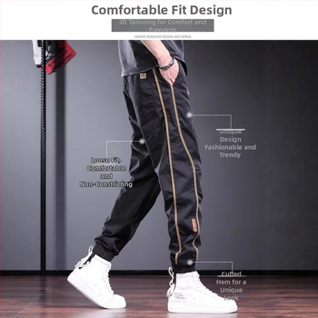 Nyári vékony, lezser nadrág, férfi divatos, márkás, niche dizájnú sportleggings, 2025-ös új, sokoldalú fekete férfi nadrág