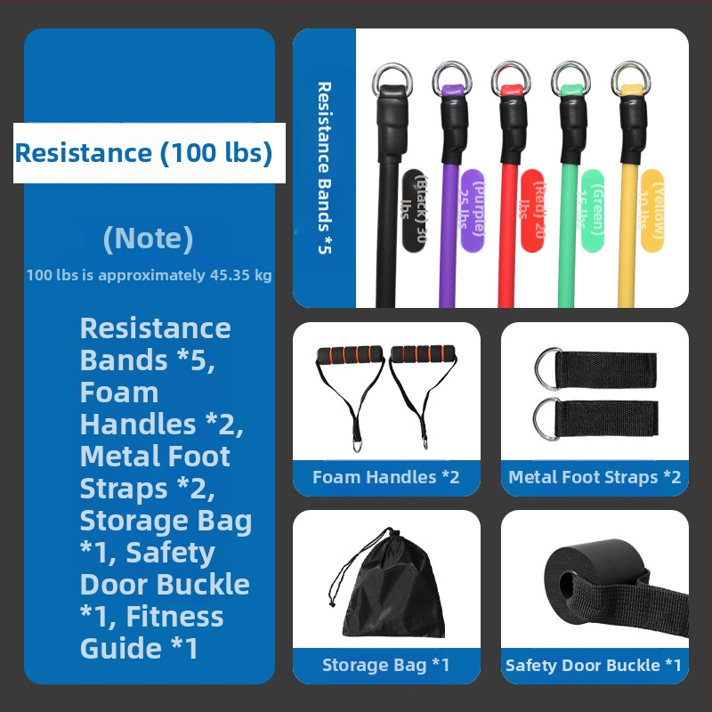 TEP11-osaline komplekt tõmbeköit, elastne multifunktsionaalne tõmbevöö, meestele ja naistele mõeldud treeningköis, tõmbeköis