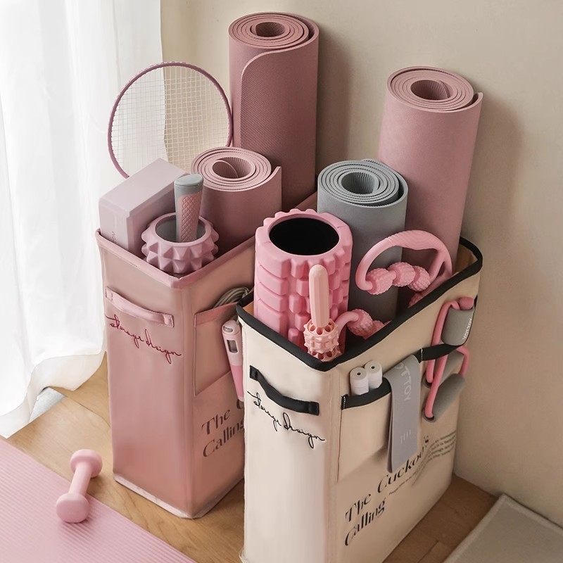 Mobiilne joogamati hoiukorv, sulgpallireketi hoiukorv, vahekapp, põrandal seisev, määrdunud riiete korv, ülikitsas, veekindel