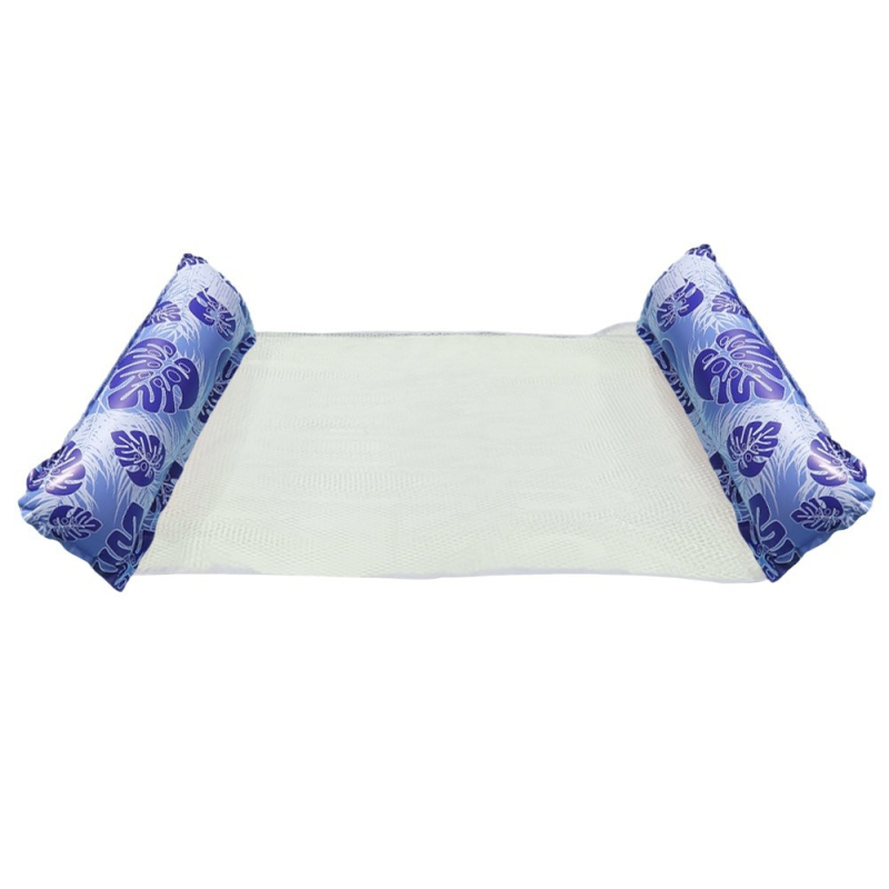 Sandėlyje esantis pripučiamas dviejų vamzdžių, lapų rašto, sulankstomas vandens hamakas, viengubas atlošiamas, plūduriuojantis baseinas