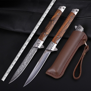 Amazoni populaarseks müüdav maagilise pliiatsiga kokkupandav nuga, ellujäämisnuga, M390 pliiatsiga nuga, Damaskuse mustriga matkanuga