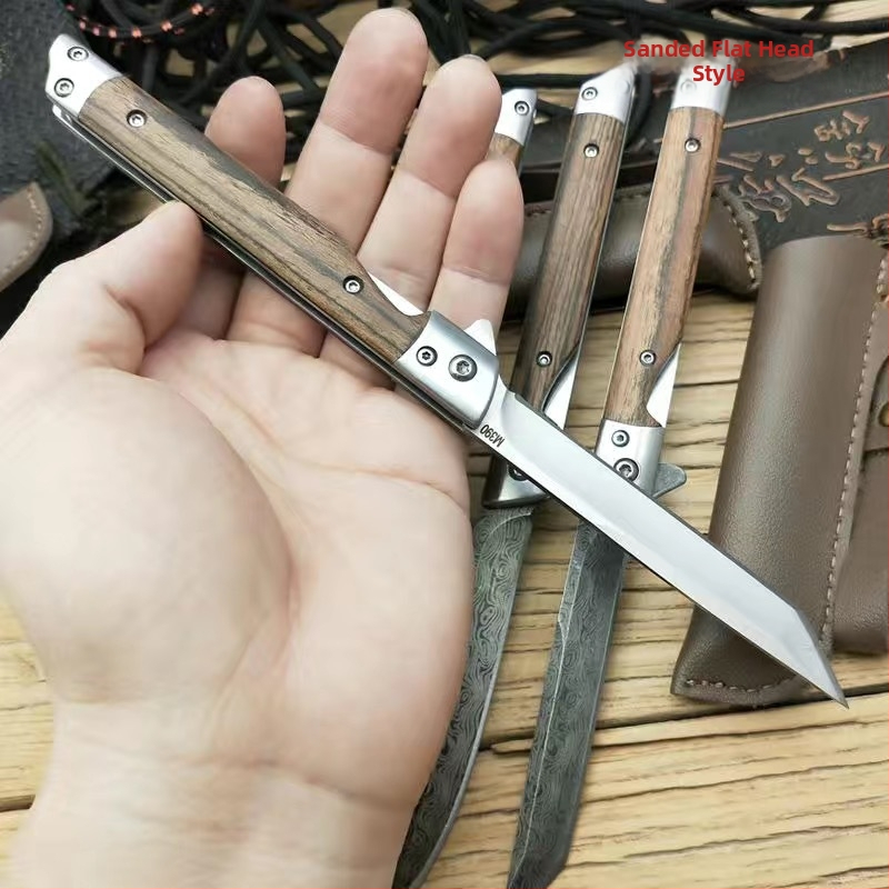 Amazoni populaarseks müüdav maagilise pliiatsiga kokkupandav nuga, ellujäämisnuga, M390 pliiatsiga nuga, Damaskuse mustriga matkanuga