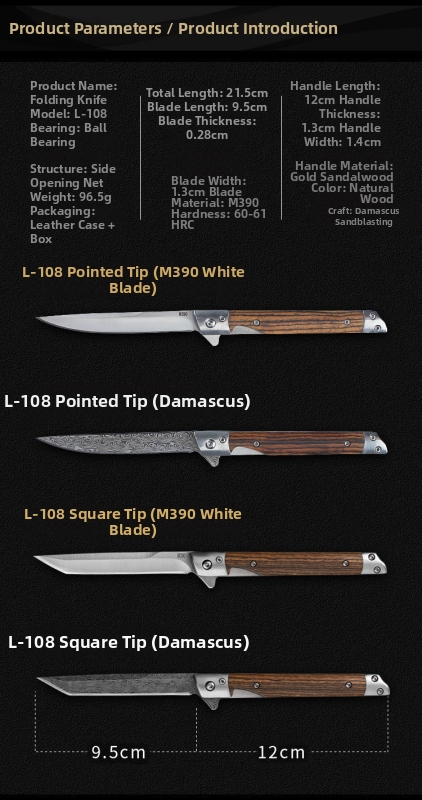 m390 kuldne sandlipuust maagiline pliiatsiga kokkupandav nuga matkanuga taskunuga taktikaline nuga väike nuga enesekaitse nuga kaasaskantav nuga