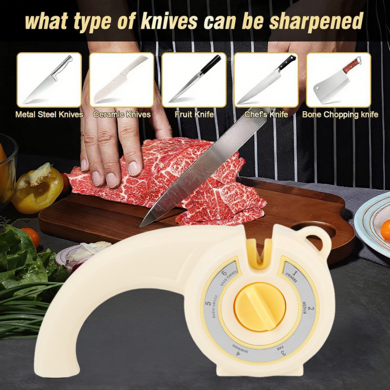 Kuus-ühes multifunktsionaalne noateritaja majapidamisköögi käärid kööginoa teritamiseks kivist noateritaja