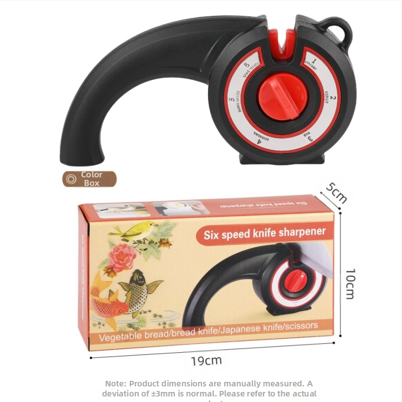 Kuus-ühes multifunktsionaalne noateritaja majapidamisköögi käärid kööginoa teritamiseks kivist noateritaja