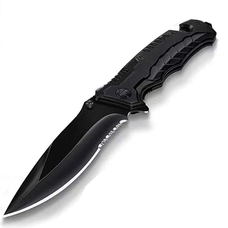 Hulgimüük õues kasutatava nuga kokkupandav nuga põgenemiskoti tööriist enesekaitseks mõeldud hambanuga puuviljanuga telkimisnuga jagatud kiirvoltiv nuga