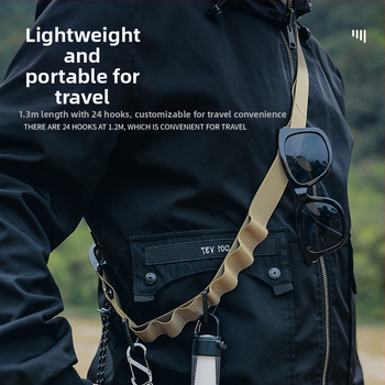 Õues telkimiseks mõeldud rippnöör, multifunktsionaalne suvaline vöö, reguleeritav pikk õlarihmaga seljakott, rippnöör, varikatuse kaelarihm