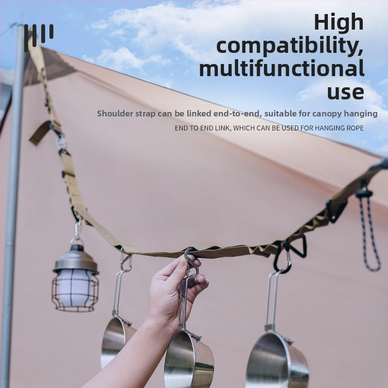 Външен къмпинг висящ колан Многофункционален произволен колан Регулируем дълъг кръстосан колан за раница Висящ колан за балдахин