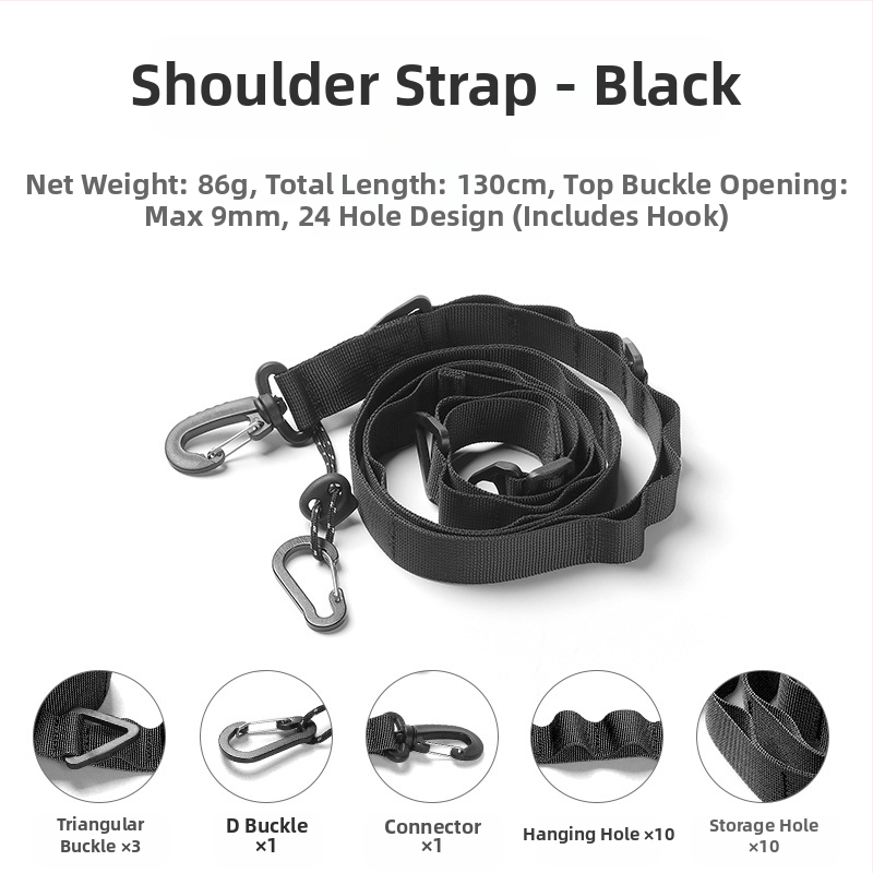 Õues telkimiseks mõeldud rippnöör, multifunktsionaalne suvaline vöö, reguleeritav pikk õlarihmaga seljakott, rippnöör, varikatuse kaelarihm