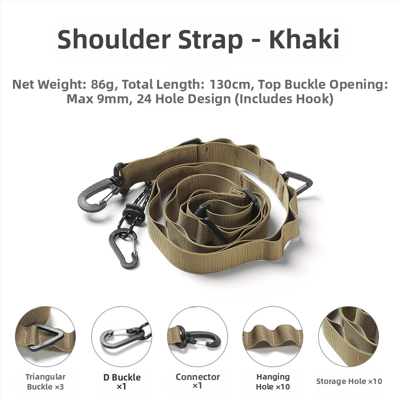 Õues telkimiseks mõeldud rippnöör, multifunktsionaalne suvaline vöö, reguleeritav pikk õlarihmaga seljakott, rippnöör, varikatuse kaelarihm