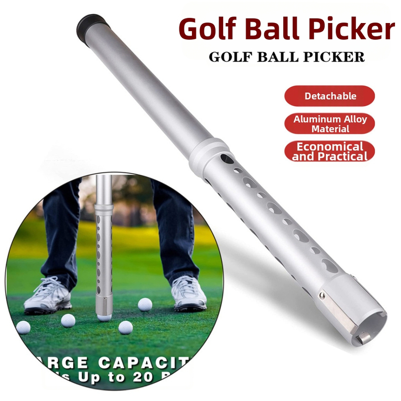 Golfi alumiiniumist palli üleskorjamistoru, ülemise ja alumise osa lihtne lahti võtta, golfipalli üleskorjamisseade Amazoni kuum müük