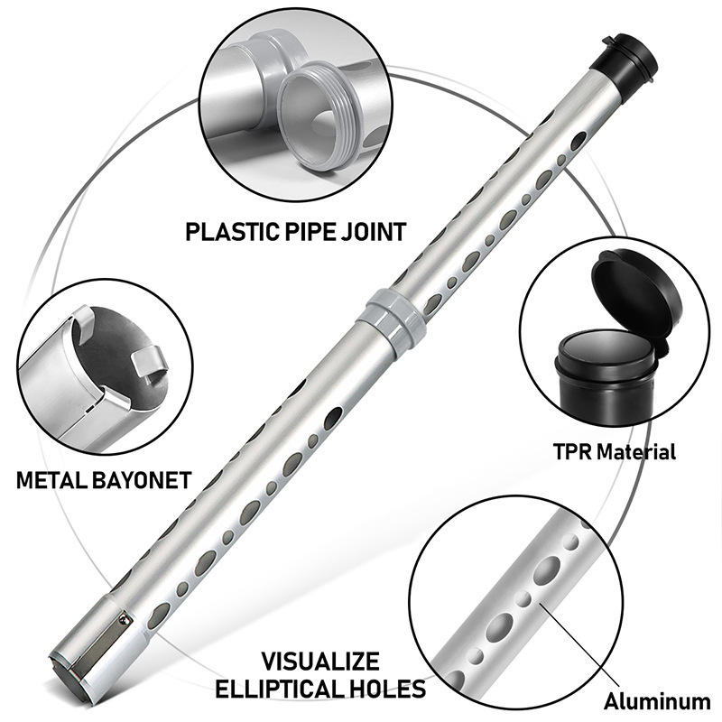 Golfi alumiiniumist palli üleskorjamistoru, ülemise ja alumise osa lihtne lahti võtta, golfipalli üleskorjamisseade Amazoni kuum müük
