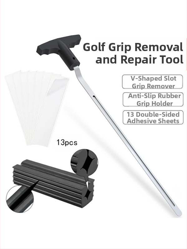 Golfi käepideme vahetustööriist, kolmeosaline eemaldaja, 13-osaline kahepoolne teip, kummist klamber, golfitarvikud