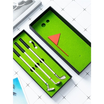 Naljakas uus golfiväljaku mini-kuulipastapliiatsi kinkekarbi komplekt loominguline klubi kuulipastapliiats geelpliiats mänguasjapliiats
