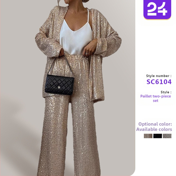 2025. aasta kevadine uus piiriülene Euroopa ja Ameerika kolmevärviline litritega väike ülikond, kõrge vöökohaga, moodne vabaaja püksid, kaheosaline ülikond