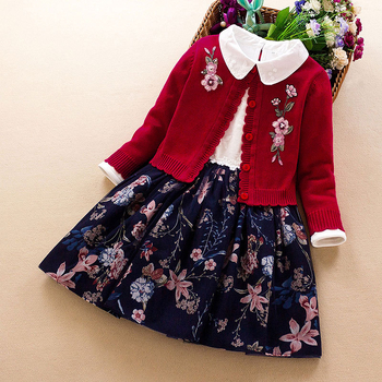 Παιδικά ρούχα για κορίτσια, σετ φόρεμα-πουλόβερ για κορίτσια, άνοιξη 2021, νέο παιδικό σετ πουλόβερ για κορίτσια, φόρεμα πριγκίπισσας δυτικού στιλ