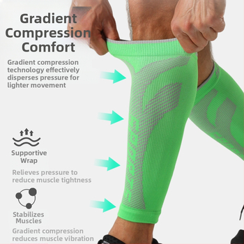 Sportinės blauzdų apsaugos gradientinės kompresinės itin elastingos, kvėpuojančios kojų movos, blauzdų apsaugos suaugusiesiems, dviračių sportui su šokdyne, sportinės blauzdų kojinės