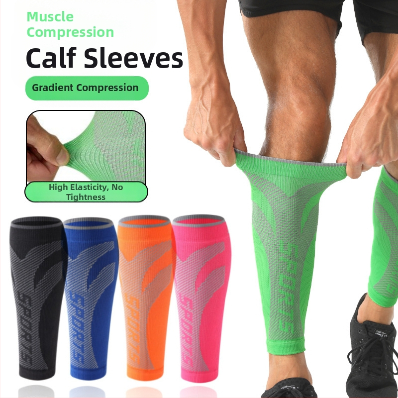 Sporta ikru aizsardzība Gradienta kompresijas augstas elastības elpojošas kāju piedurknes Ikru aizsardzība pieaugušajiem Riteņbraukšanas lecamauklas sporta ikru zeķes