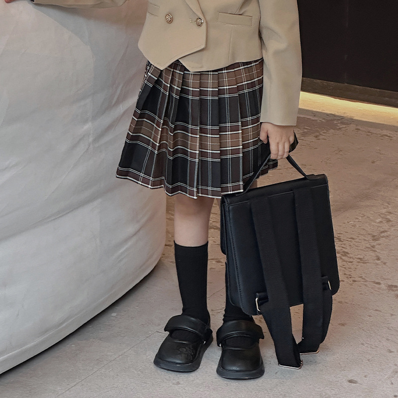 Tüdrukute sügisriided Ameerika preppy stiilis JK seelik-ülikond ülerõivaste poolseelik 2025 kevadine uus laste vabaajaülikondade trend